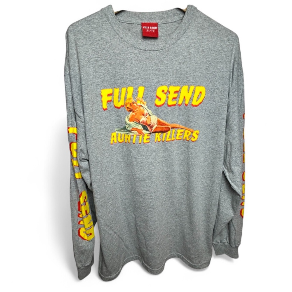 Full Send Graphic Print Gray Long Sleeve Shirt XL